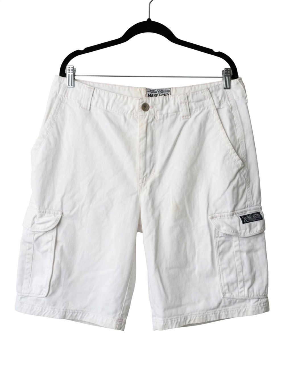 Vintage Marc Ecko White Cargo Shorts Size 34 Y2K Baggy Skater Streetwear